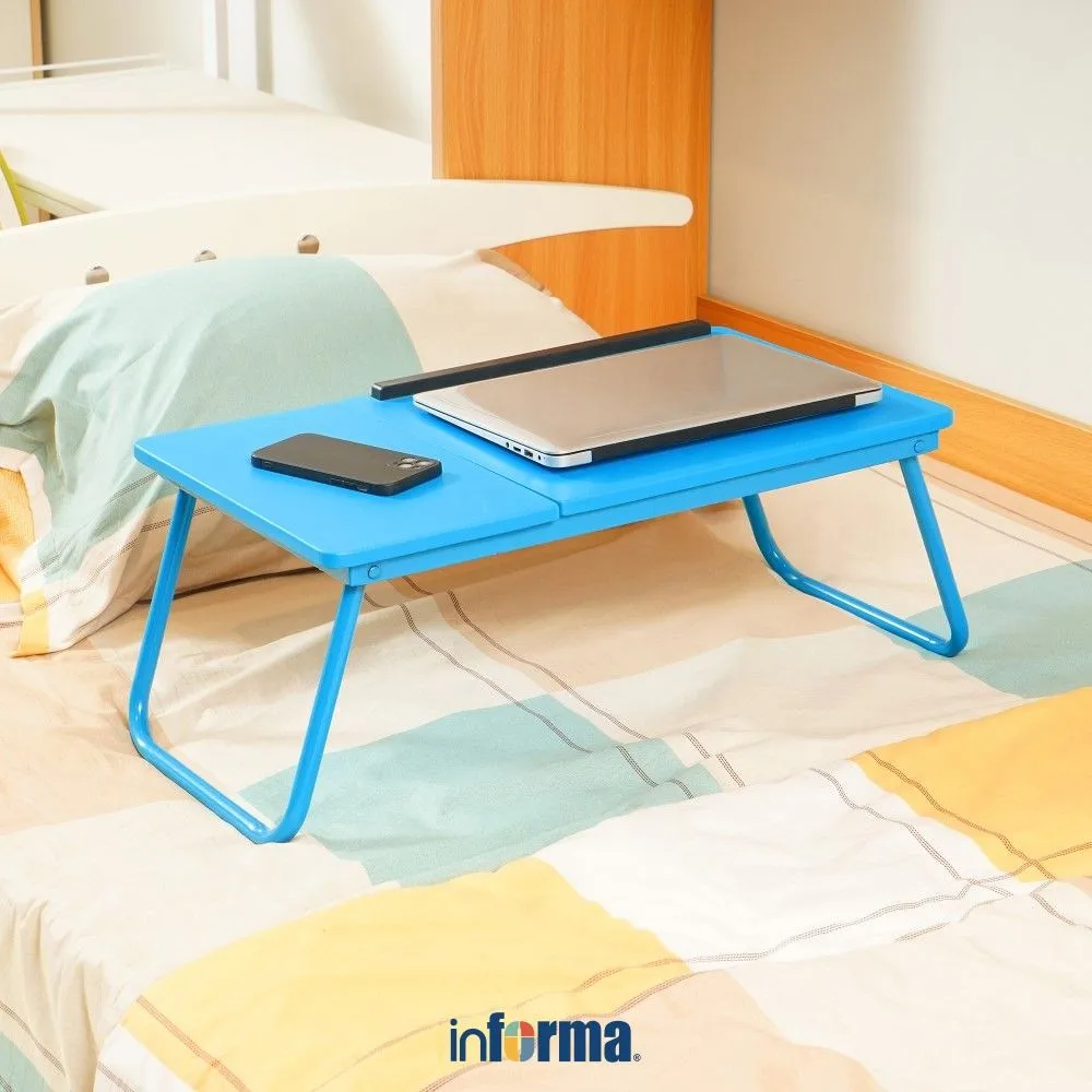 Informa Oxy Meja Laptop Lipat Anak - Biru Folding Table Foldable Study Desk Mini Serbaguna Notebook Minimalis Table Meja Baca Meja Tempat Tidur Nampan
