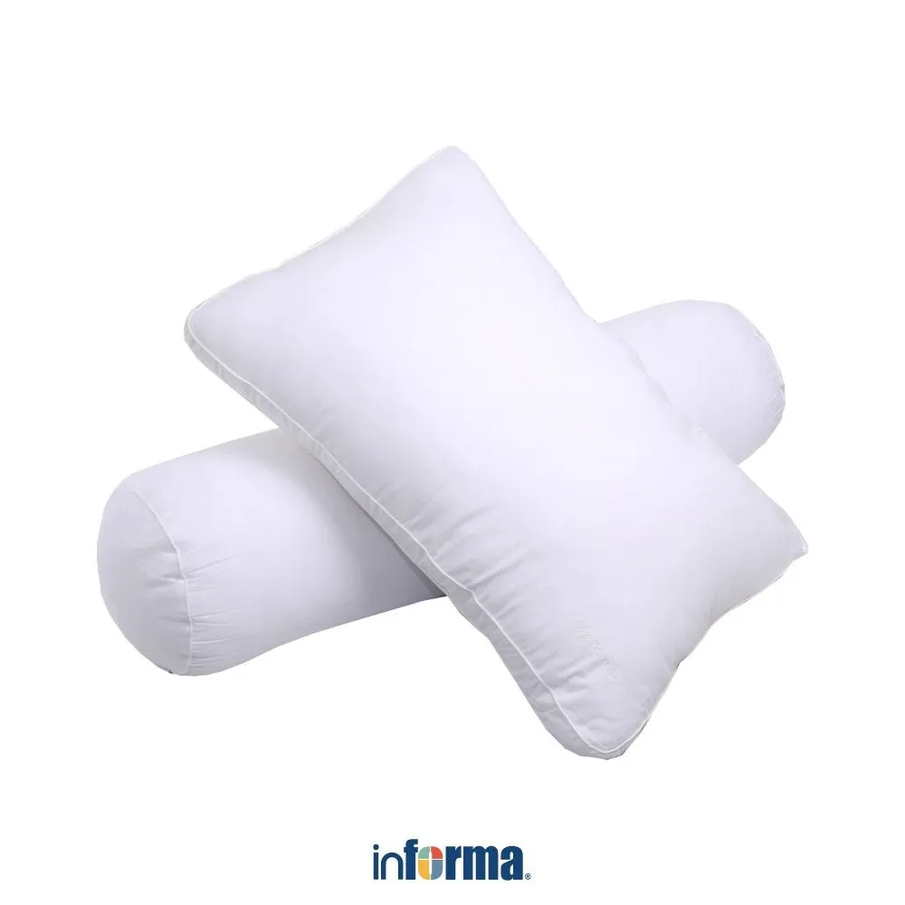 Informa Set 2 pcs Bantal & Guling Dacron - Putih Set Pillow And Bolster Perlengkapan Kasur Pelengkap Tempat Tidur Alas Tidur Perlengkapan Tidur Sandaran Kepala Peluk Tubuh
