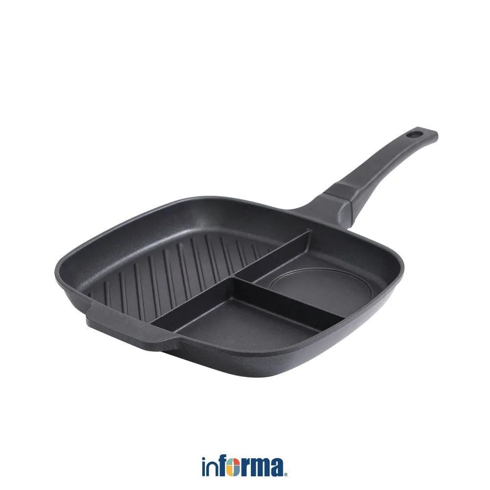 Informa Cooking Color 48x27 cm Thor Wajan Panggang 3In1 - Hitam Grill Pan Teflon Panggang Peralatan Masak Perlengkapan Masak Panggangan Pemanggang Perlengkapan Masak Peralatan Memasak