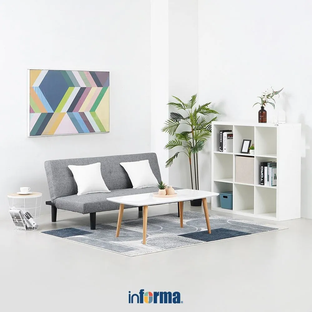 Informa Daphnie Oakland Sofa Bed Fabric - Abu-Abu Tua Tempat Duduk Multifungsi Sofa Tidur 2In1