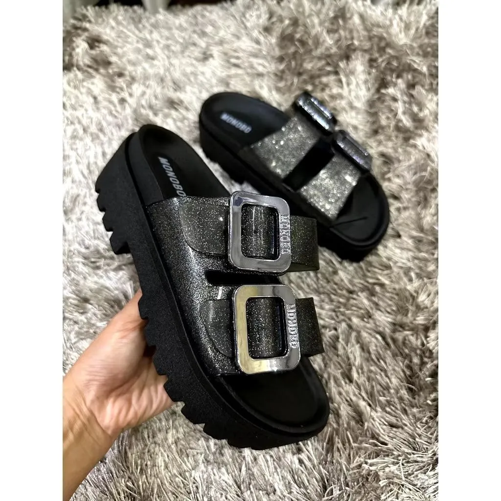 [2.2 Ramadan Fashion Sale] - Monobo Sandal Jello Glitter MNB04 - 5cm - Sweet Stuff Official