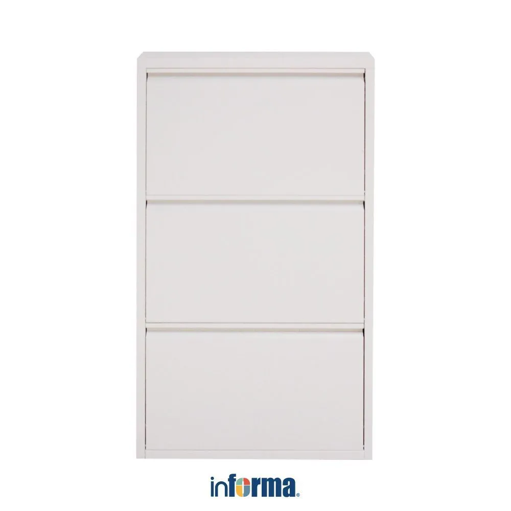 Informa Levi Kabinet Sepatu 3 Tingkat - Putih Organizer Sandal Dan Sepatu Rak Lemari Alas Kaki Serbaguna Tempat Penyimpanan Sendal