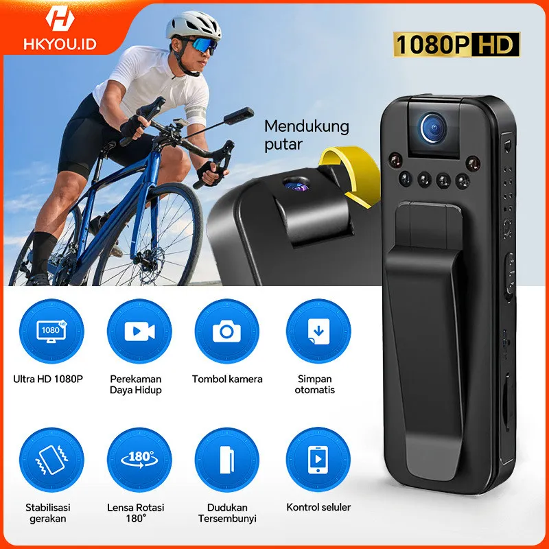 HKY L7 Kamera Aksi 4K Ultra HD 1080p Anti-Getaran Penglihatan Malam Lensa Putar 180° Nirkabel Portabel Peralatan Perekaman Luar Ruangan