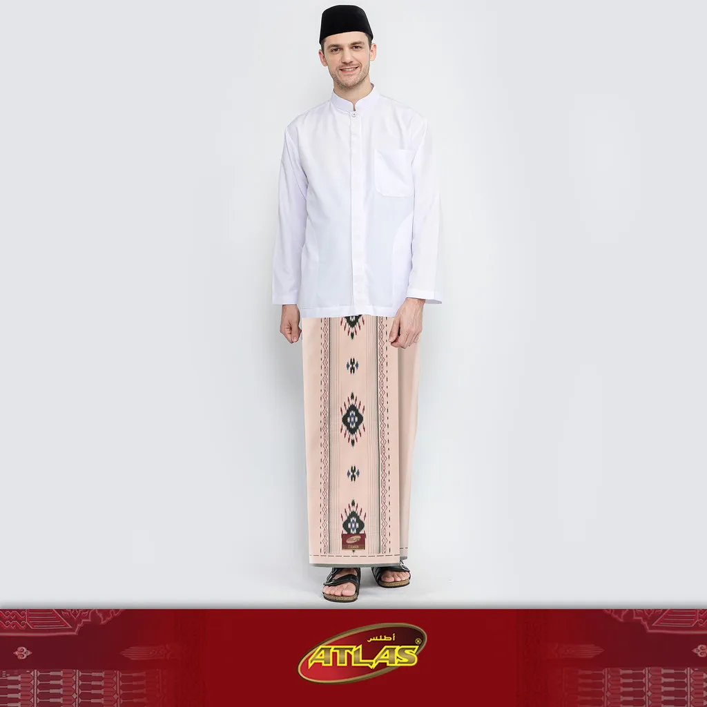 Sarung ATLAS Idaman 555 Harmoni Motif BHS SMI 01 Cream 02