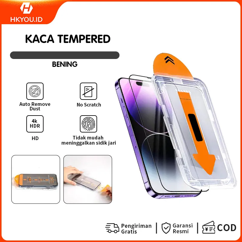 Kotak Tanpa Debu Tempel Cepat Film Kaca untuk iPhone17ProMax/17Pro/17Air Layar Penuh Kualitas Tinggi Anti Jatuh Pemakaian Mudah