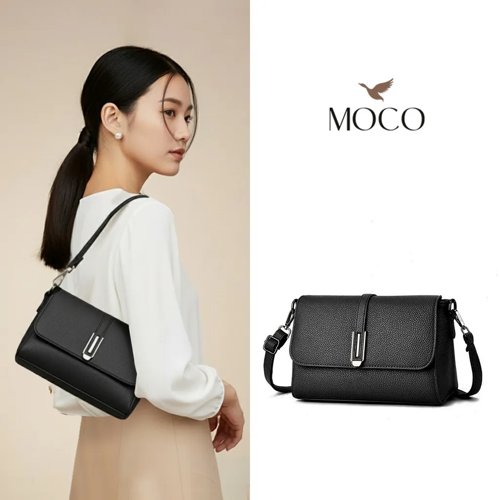 MOCO OFFICIAL - Della Bag Fashion Tas Selempang Wanita Sling Bag Kuliah Kerja Kulit Jeruk Korean Style 6379