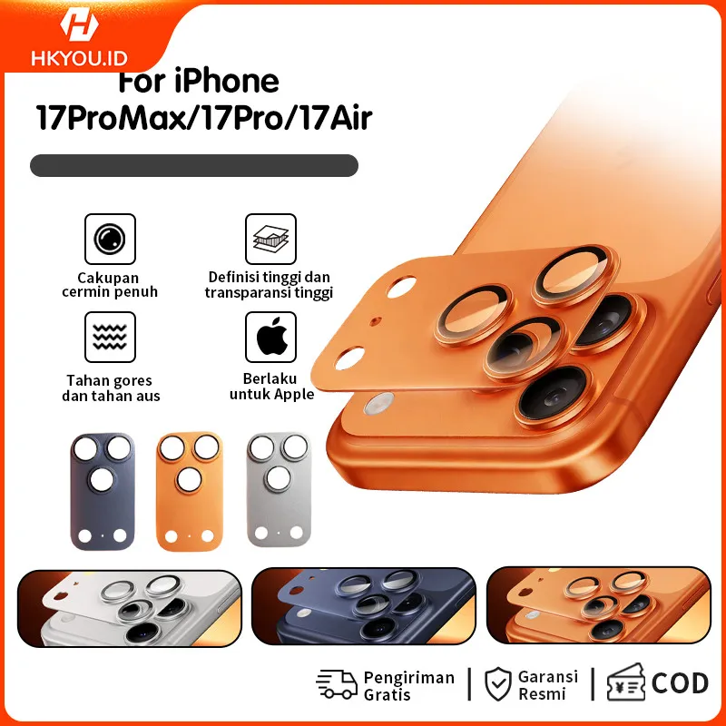 HK YOU for iPhone 17 Pro Max Lens Protector Full Coverage Dustproof 8D Hardness Scratch Resistant Lens Protector Glare Free Photography No Pixel Loss