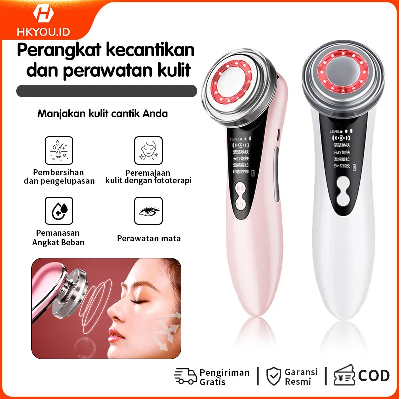 HKY 4 In 1 Multifunctional Alat Setrika Wajah Pemijat Led Kulit Anti Anging  Beauty Machine