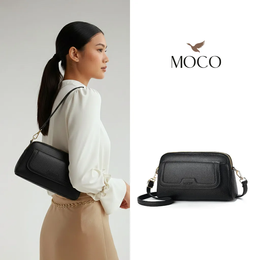 MOCO OFFICIAL - Lulu Bag Fashion Tas Selempang Wanita Slingbag Shoulder Bag Kuliah Elegan Bahan Kulit Halus Klasik A028
