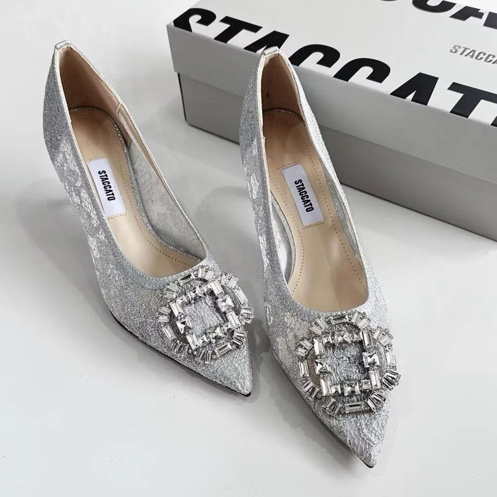 [2.2 Ramadan Fashion Sale] - Heels Staccato Bridal Shoes 59009-1 - 7cm - Sweet Stuff Official