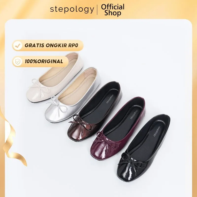 Stepology Flat Shoes Burgundy Wanita FS35
