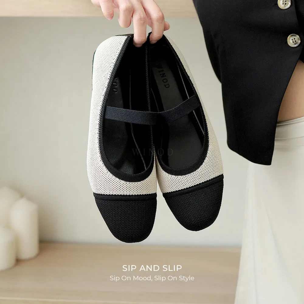 WINOD Riby Sepatu Flatshoes Cewe Rajut Slip On Mary Jane Knit