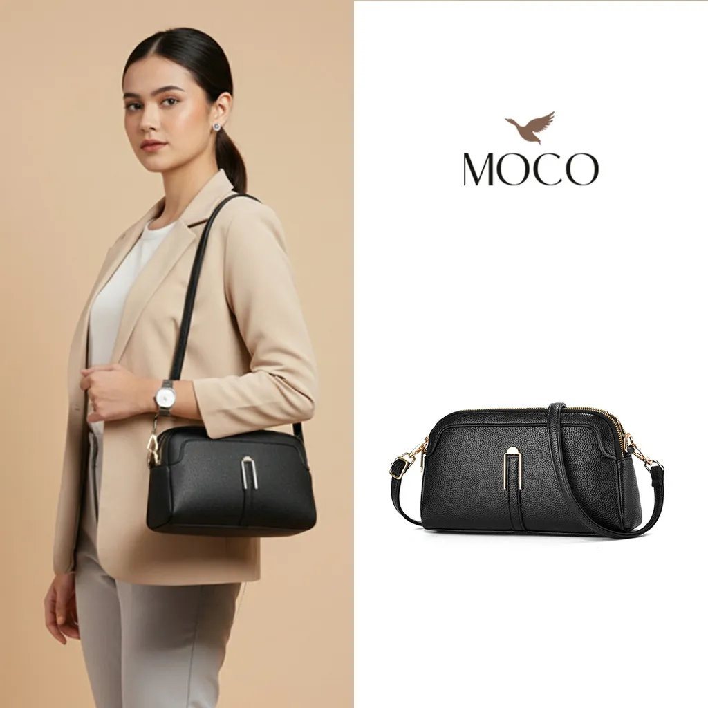 MOCO OFFICIAL - Lala Bag Fashion Tas Selempang Wanita Slingbag Shoulder Bag Kuliah Elegan Bahan Kulit Halus Klasik A026P