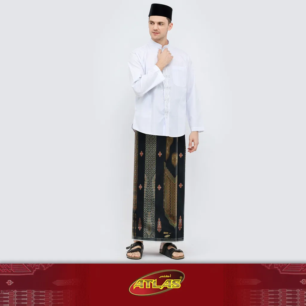 Sarung ATLAS Super Premium 980 Motif A9 JGL Hitam Olive