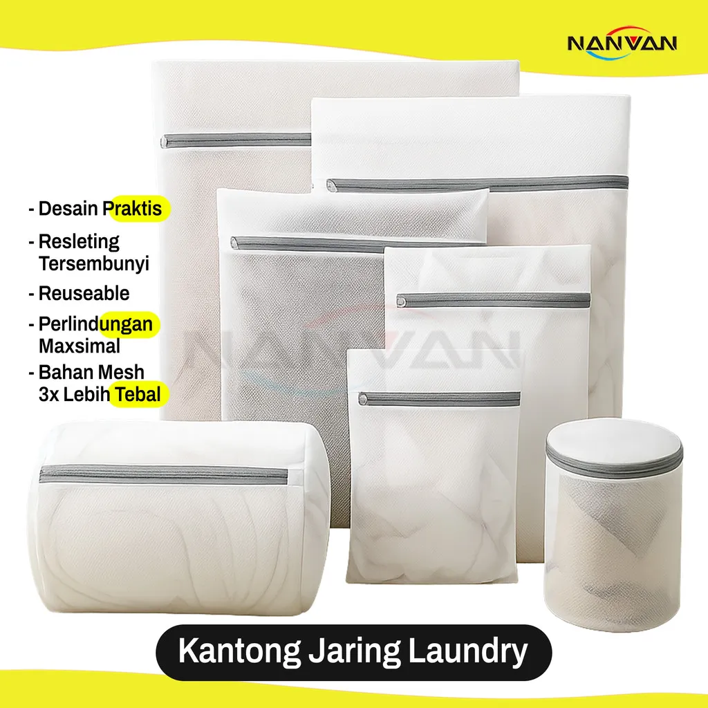 NANVAN NVN-WN01 Kantong Jaring Laundry Premium - Tas Jaring Mesin Cuci Anti Kusut,Tahan Lama