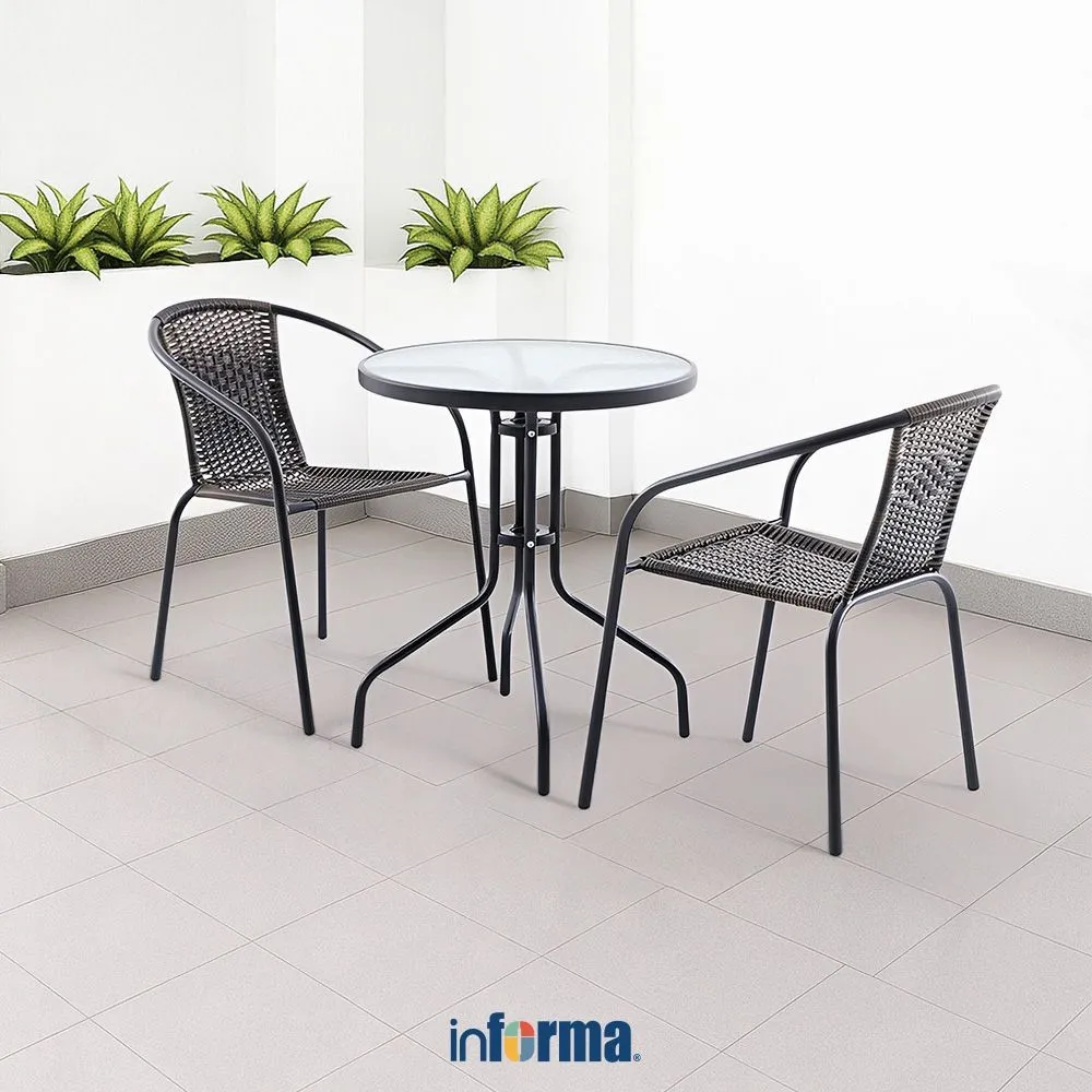 Informa Colorado Set Kursi & Meja Teras - Cokelat Tua Balcony Table Chair Furniture Outdoor Serbaguna Furnitur Rumah Tempat Duduk Kursi Halaman