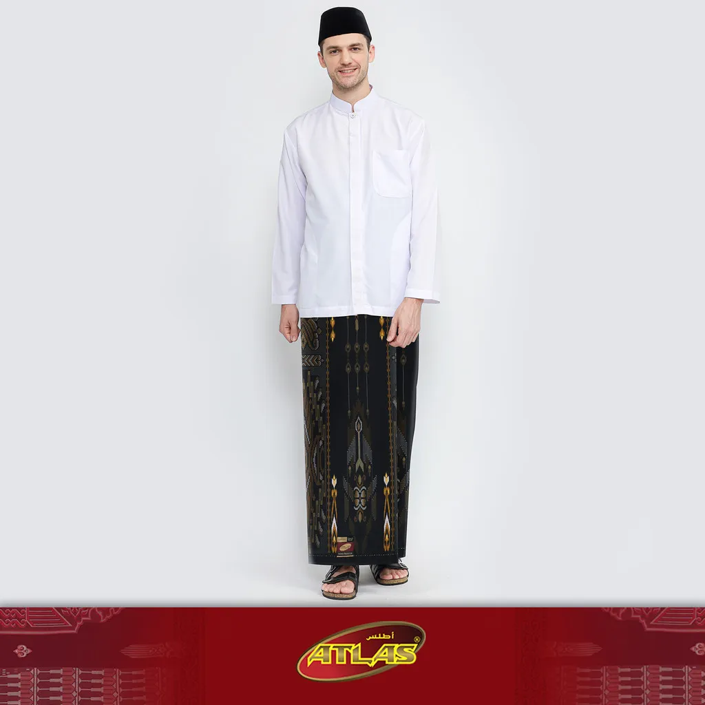 Sarung ATLAS Super Premium 920 Motif KJB Hitam Olive