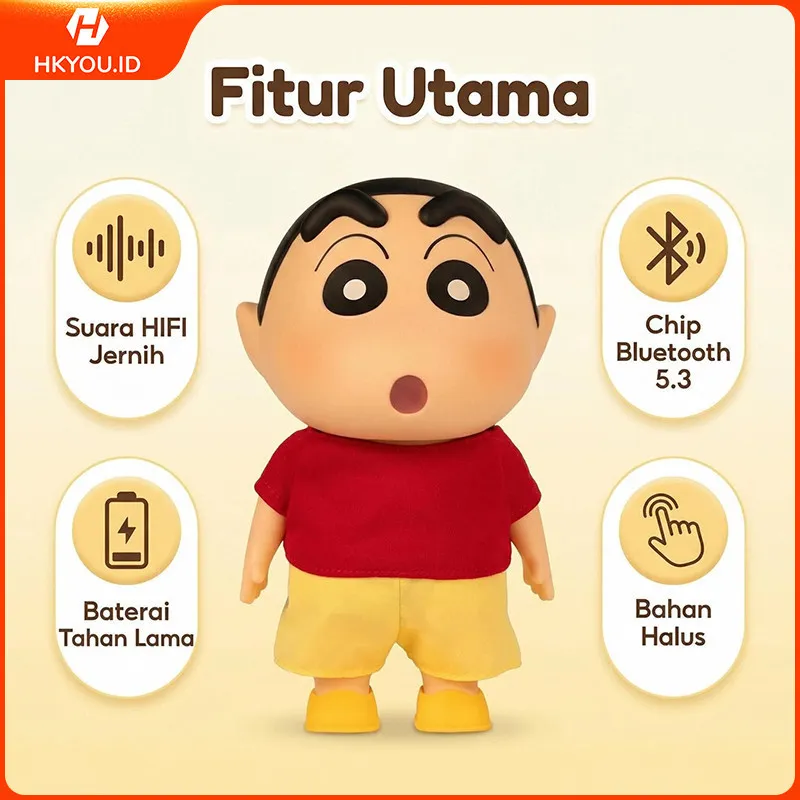 HKY 2in1 Speaker Bluetooth Crayon Shinchan 20cm Bisa Ganti Baju Suara HIFI Bass Kuat Bluetooth 5.3