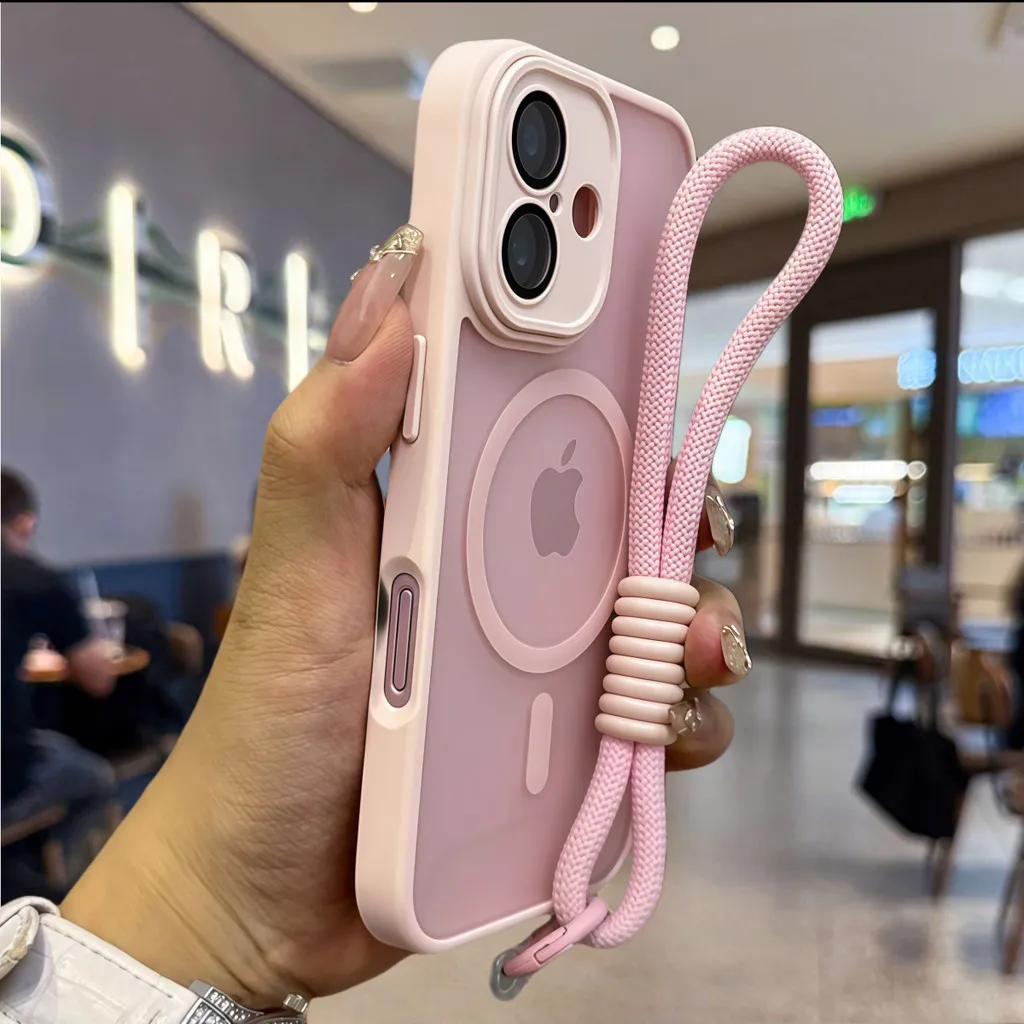 Luxury Premium Matte Acrylic Magnetic Case for iPhone 16 15 14 13 12 11 Pro Max 16 Plus Case Transparent Anti Drop and Anti Shock Magnetic Wireless Charging Protection Hard Casing