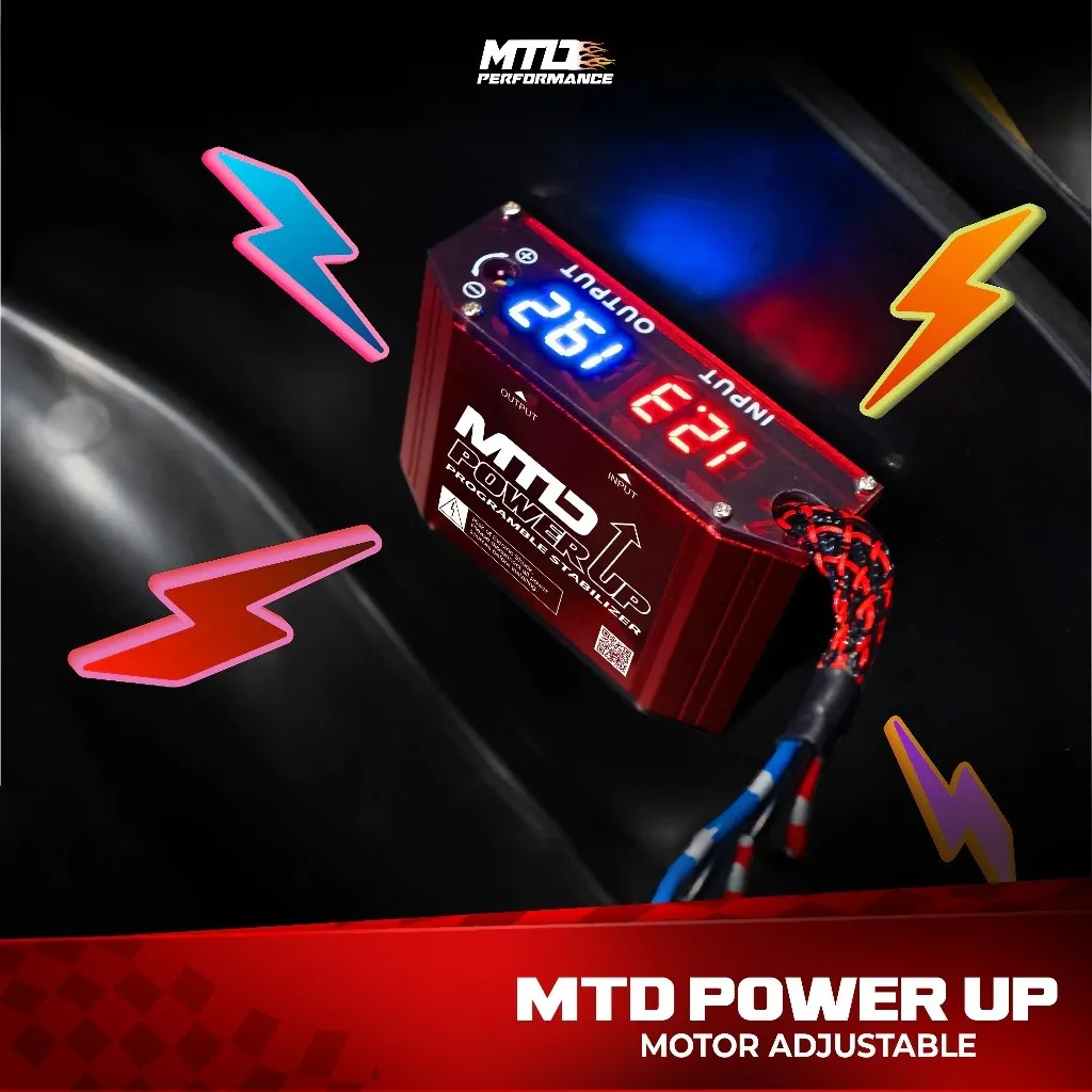 Power Up Motor Adjustable Universal Pengstabil Kelistrikan Motor Penguat Voltase Aki Motor Aki Anti Tekor, CDI, ECU, Power Up Racing Universal Karbu dan Injeksi