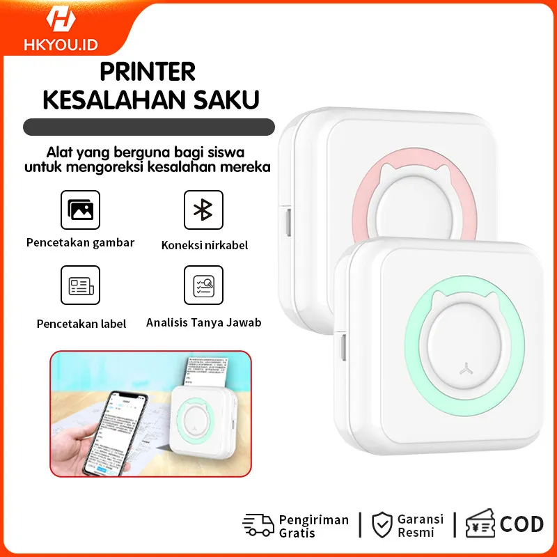 HKY C15 C9 Mini Label Printer Thermal Bluetooth Wireless Portable | Pocket Printer Saku Cetak Label Gambar