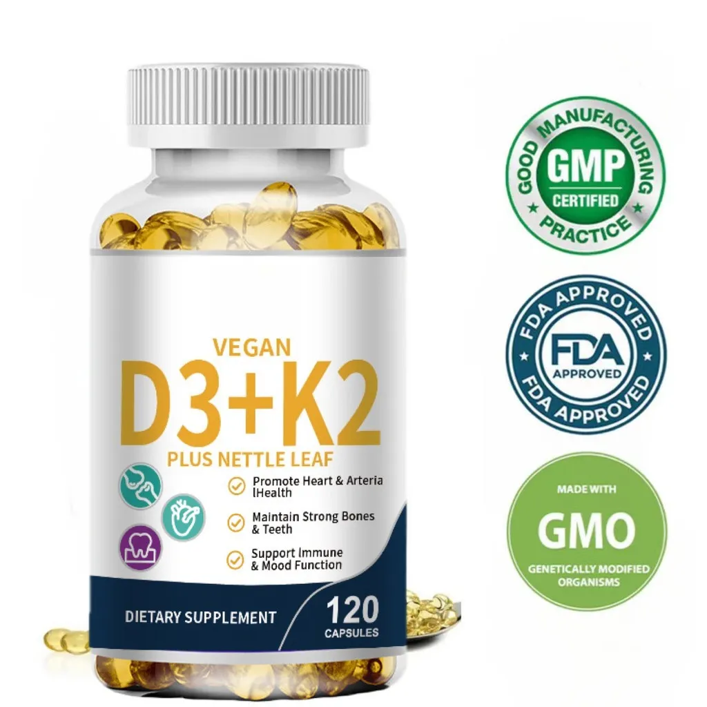 D3 5000IU + K2 Complex capsule for Boosting Calcium Absorption Bone & Joint Health Increase 120pcsComplex capsule