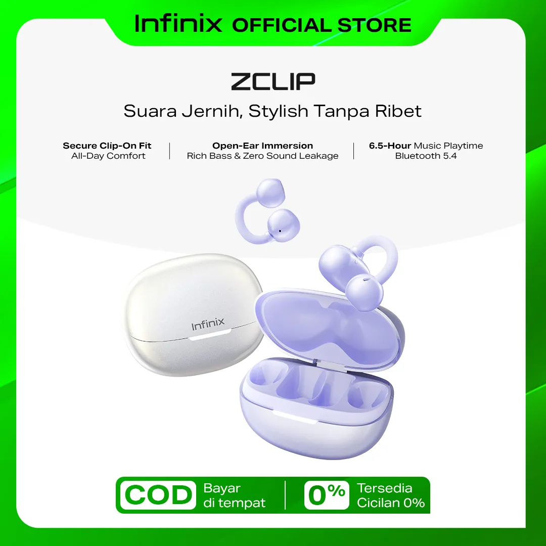 Infinix TWS XE04 - ZCLIP - 23 Hour Music Play Time - 300 mAh - Open Ear Immersion - IP54