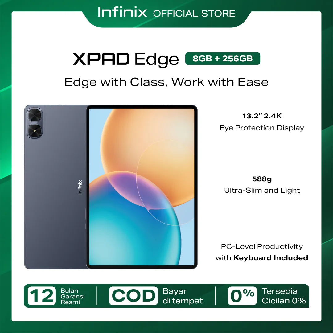Infinix XPAD Edge 8/256GB - Qualcomm SD685 - 13.2" 2.4K 60Hz  - 8000 mAh - 4G LTE 