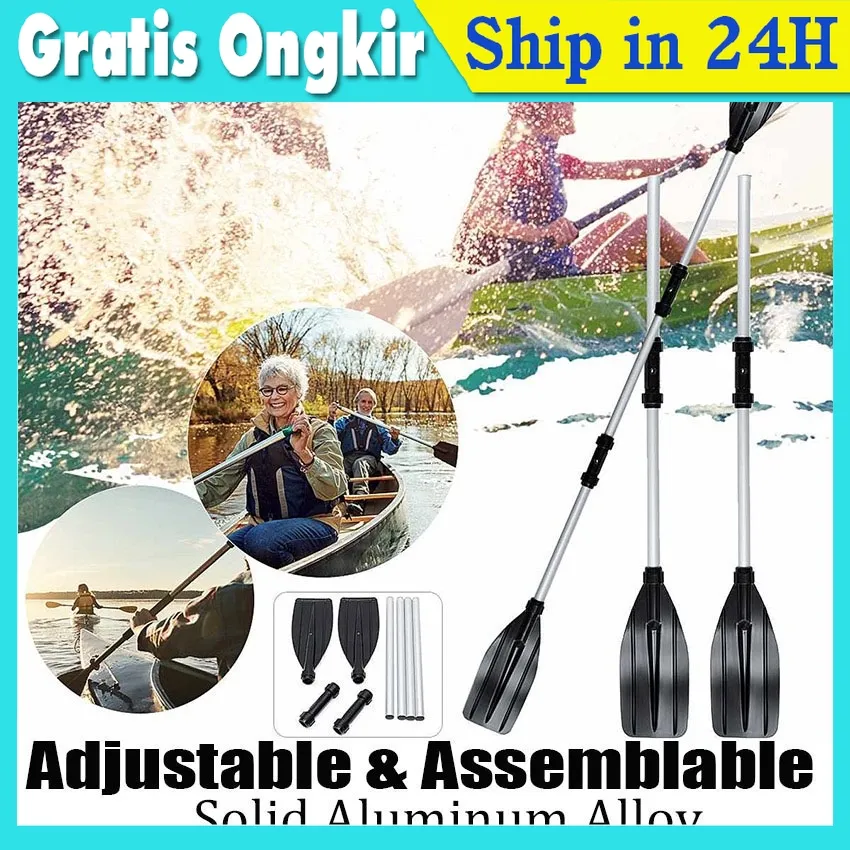 2PC Dayung Aluminium Kayak Paddle / Boat Oars Dayung Perahu Kano Perahu Karet Aksesoris Olahraga Air