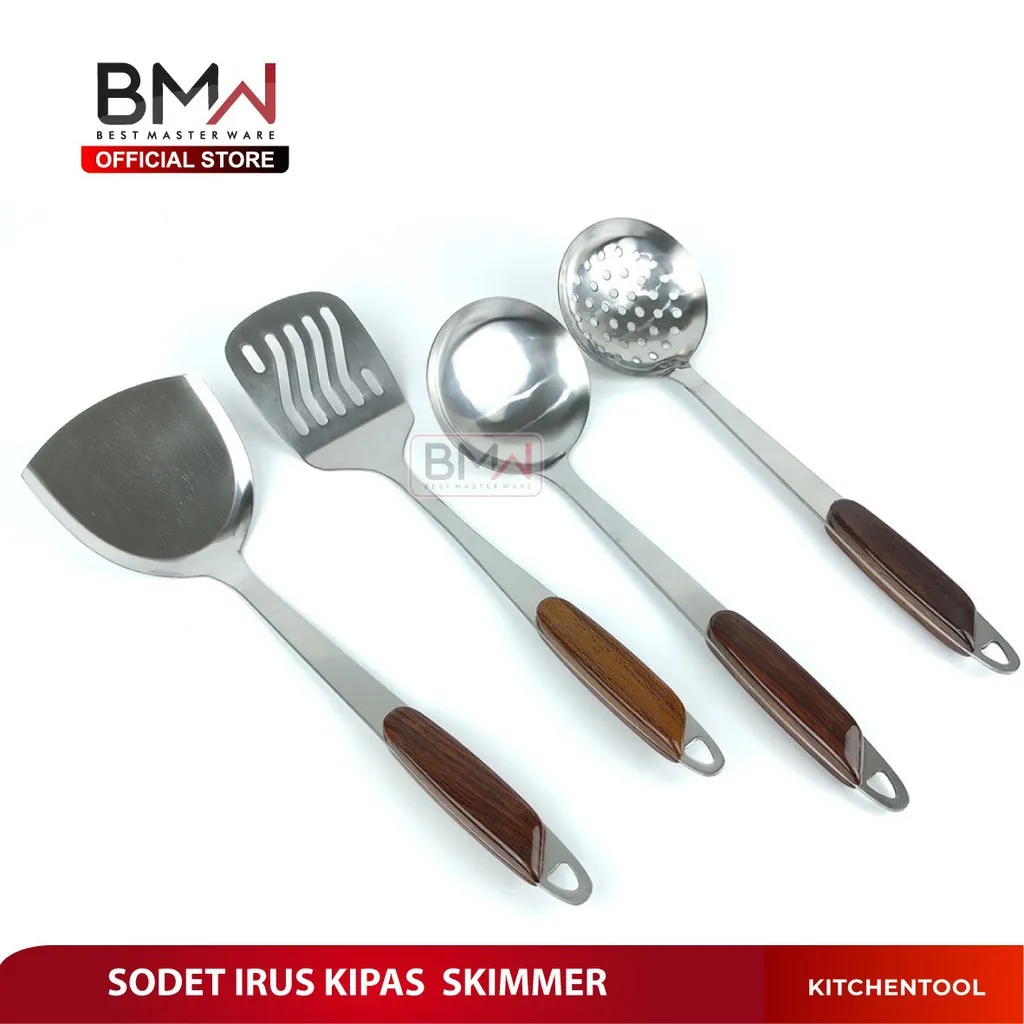 BMW Kitchen Ware - Sodet Stainless Steel Spatula Sutil Susuk Penggorengan Centong Sayur Irus Sendok Goreng Tebal Anti Panas