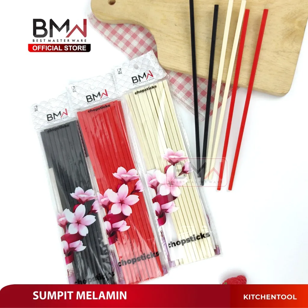 BMW Kitchen Ware - Sumpit Melamin Chopstick 10 Pasang Sumpit Mie Korea Alat Makan Peralatan Makan
