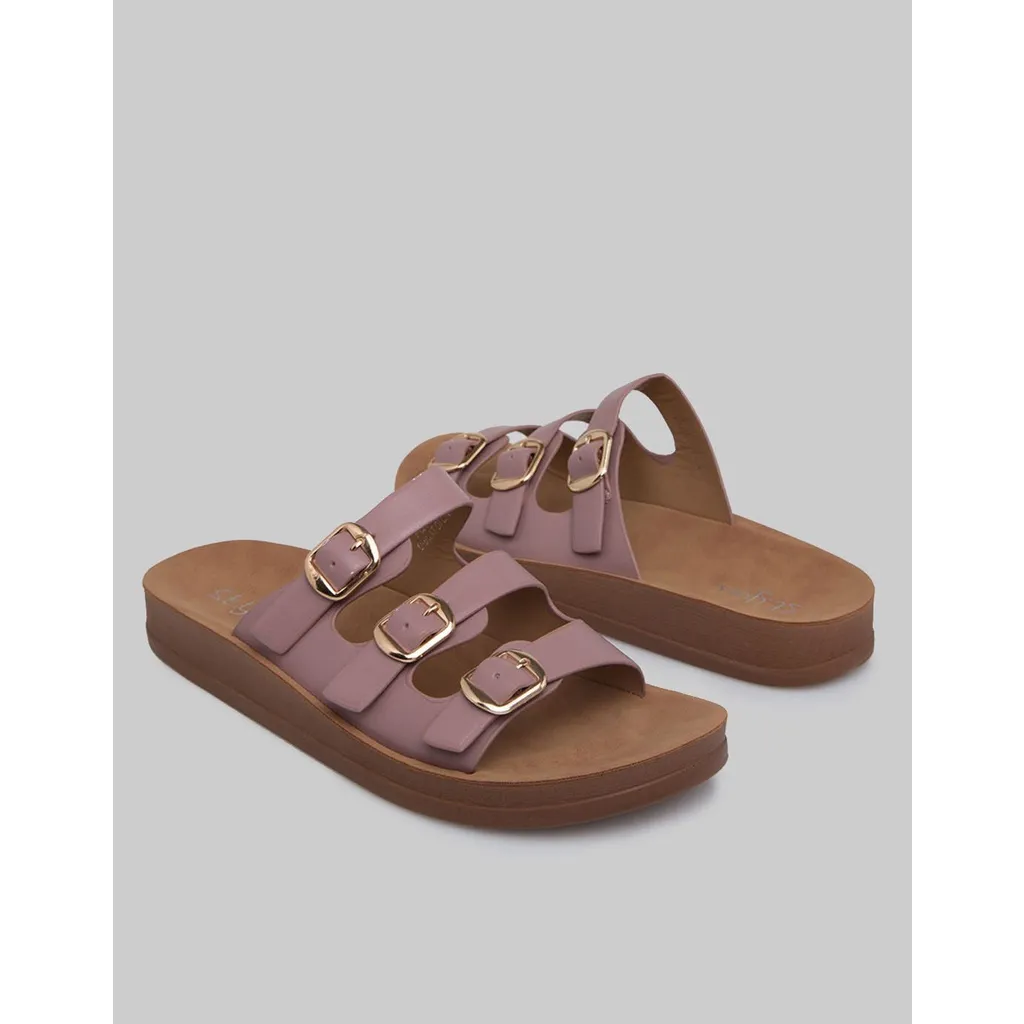 Matahari - St. Yves Slipper Sandals Triple Strap Buckle 104745707
