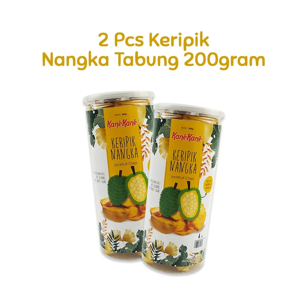 Paket Hemat Keripik Buah Nangka Kane Kane - Keripik Khas Malang Kemasan Tabung 200gram - Isi 2pcs