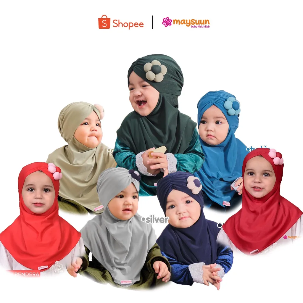 Hijab Eswa [Hijab Bayi / Anak usia 0 bulan (Newborn) - 12 Tahun] - Jersey ITY & Jersey Jeruk