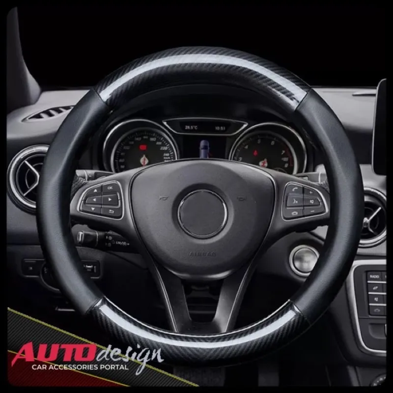 Cover Sarung Setir Stir Mobil Carbon Fiber Penutup Stir Mobil Universal