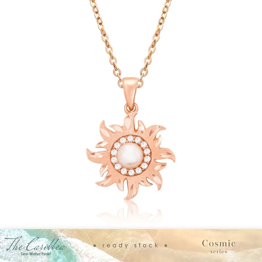 Liontin Mutiara Emas 17K The Caribbea - Cosmic Series Sun Pendant