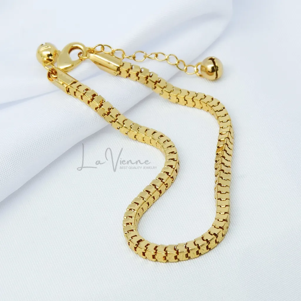 La Vienne - Veena - Gelang  Rantai Tangan Titanium Wanita Anti Karat - Perhiasan Perempuan Mewah Elegan