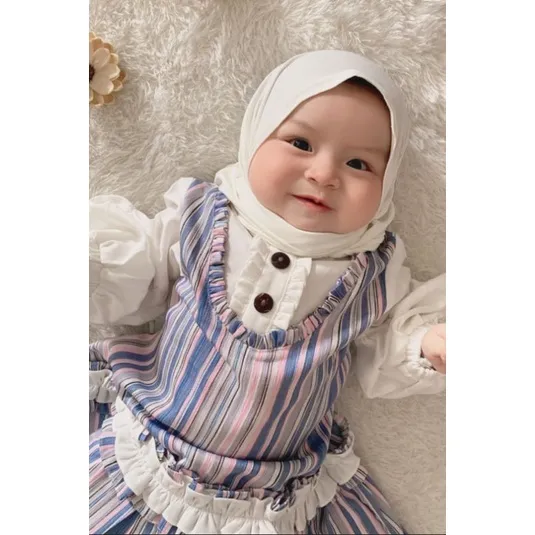 AISKA HIJAB Gamis Anak Bayi 0 Bulan 1 - 8 Tahun Yumna Series Mom & Kids Bahan Premium Cotton Popcorn Adem Lembut Berkualitas Untuk Usia 0 Bulan 1,2,3,4,5,6,7,8,9,10 Tahun
