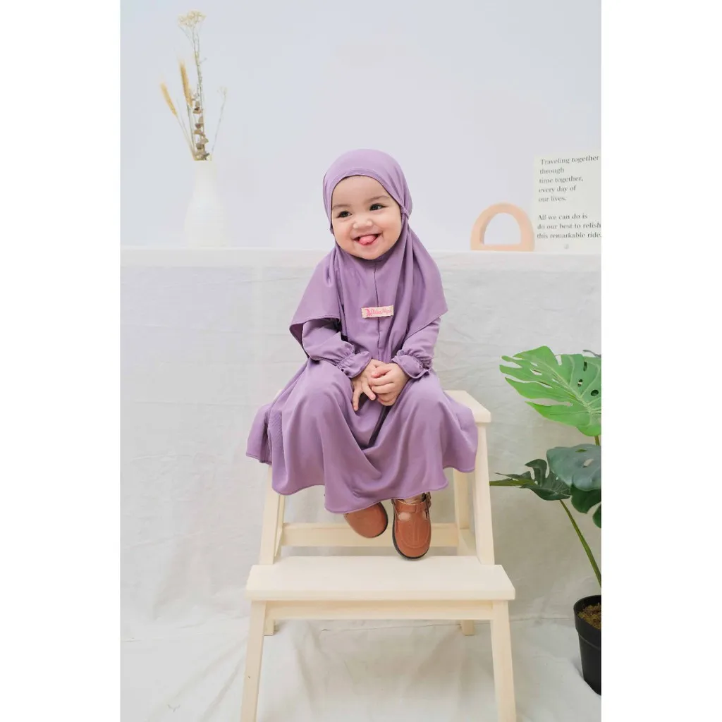 AISKA HIJAB Baju Gamis Raida Set Anak Bayi Perempuan Fashion Set Anak Muslim Raida Series Usia 0 Bulan - 6 Tahun