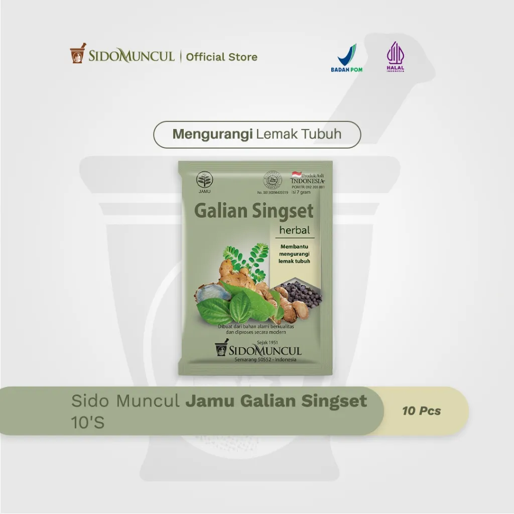 Sido Muncul Jamu Galian Singset 10's - Mengurangi Lemak Tubuh