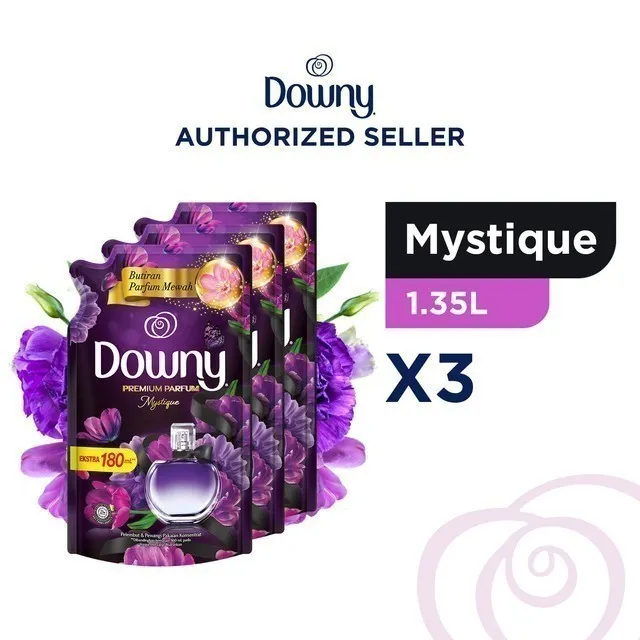 Downy Premium Parfum Mystique Pewangi Pelembut Pakaian Refill 1.35 l - Isi 3