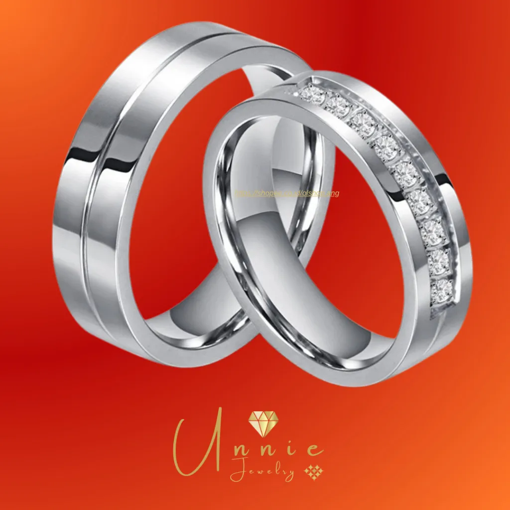 LIMITED! Cincin Couple Titanium Abadi – Anti Alergi, Free Box, Wedding Gift Elegan, cincin ukir