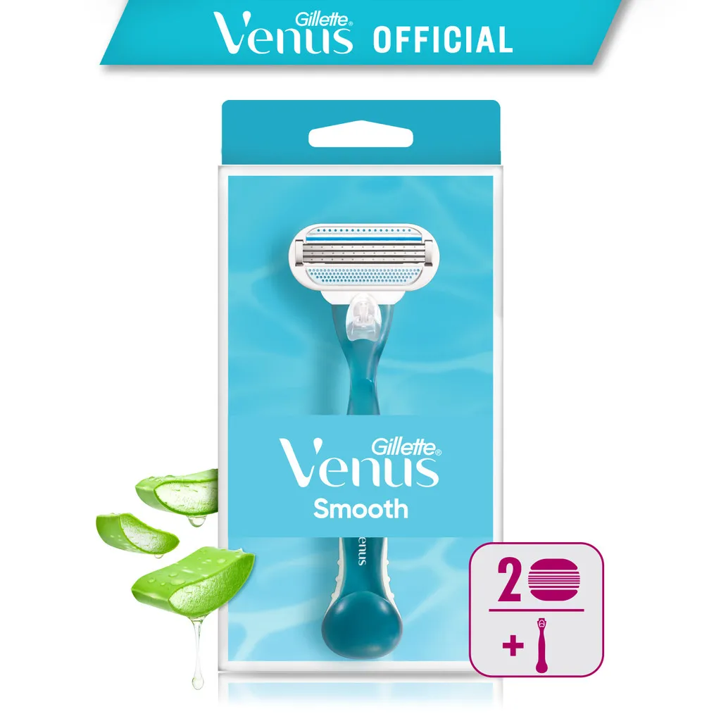 Gillette Venus Alat Cukur Wanita Smooth Pisau Cukur + Isi Ulang 2s