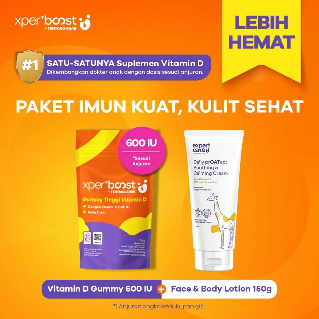 Expert Boost - Paket Bundling Gummy Vitamin D 600 IU 30pcs + Expert Care Face & Body Lotion 150g