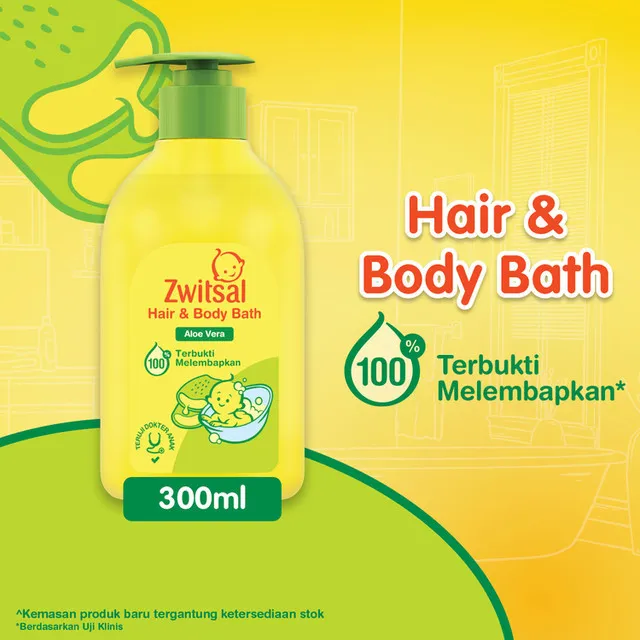 Zwitsal BABY BATH HAIR AND BODY SABUN MANDI BAYI NATURAL ALOE VERA 2 IN 1 300ML