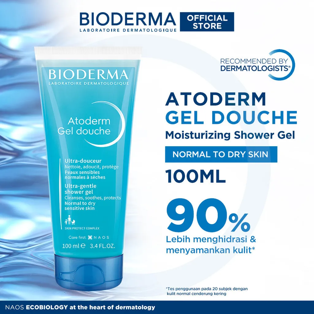Bioderma Atoderm Gel Douche 100 ml - Facial / Body Wash untuk Kulit Normal / Kering