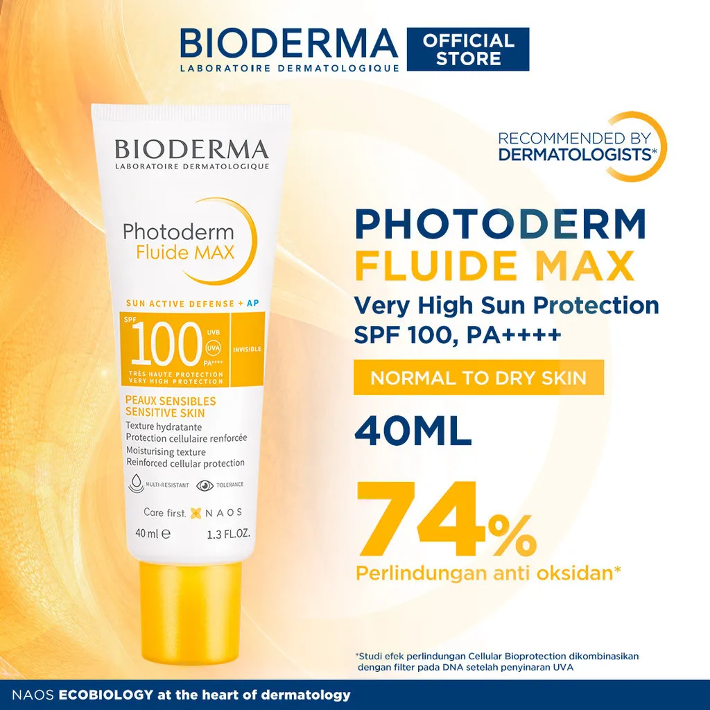 Bioderma Photoderm Max SPF 100 Fluide 40 ml - Sunscreen untuk Kulit Normal / Kering