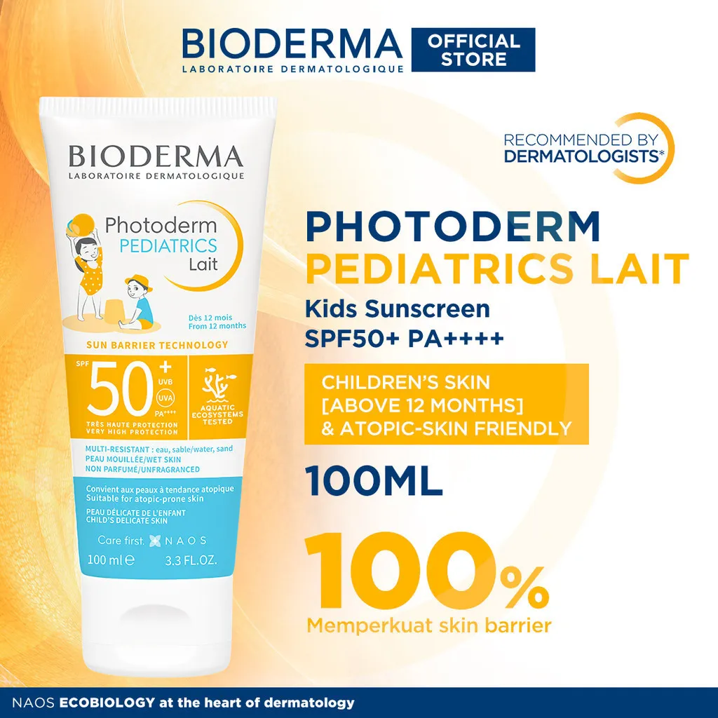 Bioderma Photoderm Pediatrics Lait SPF 50+ 100 ml - Sunscreen untuk Anak Anak