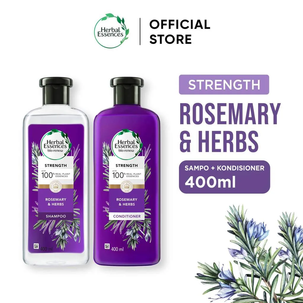 Herbal Essences Sampo dan Kondisioner Repair Rosemary and Herbs Perawatan Rambut 400ml / Herbal Essences Shampoo and Conditioner