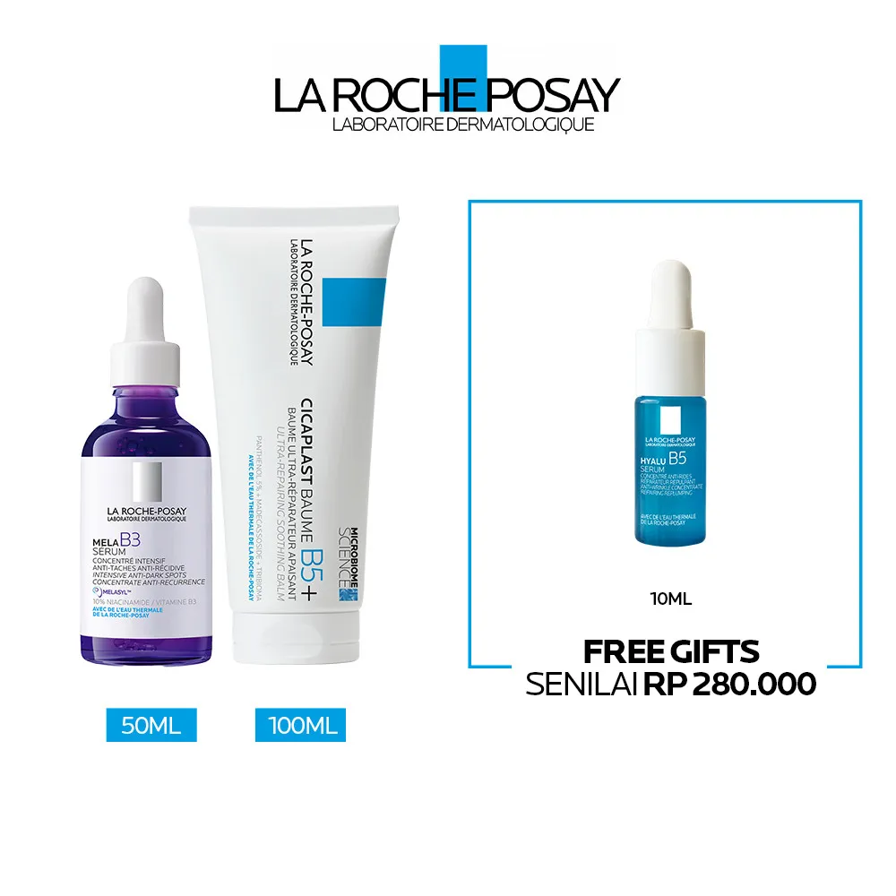 La Roche Posay Value Size Repair & Correct Combo FREE Hyalu B5 Serum 10ml (Cicaplast Baume B5+100ml & Mela B3 Serum 50ml)